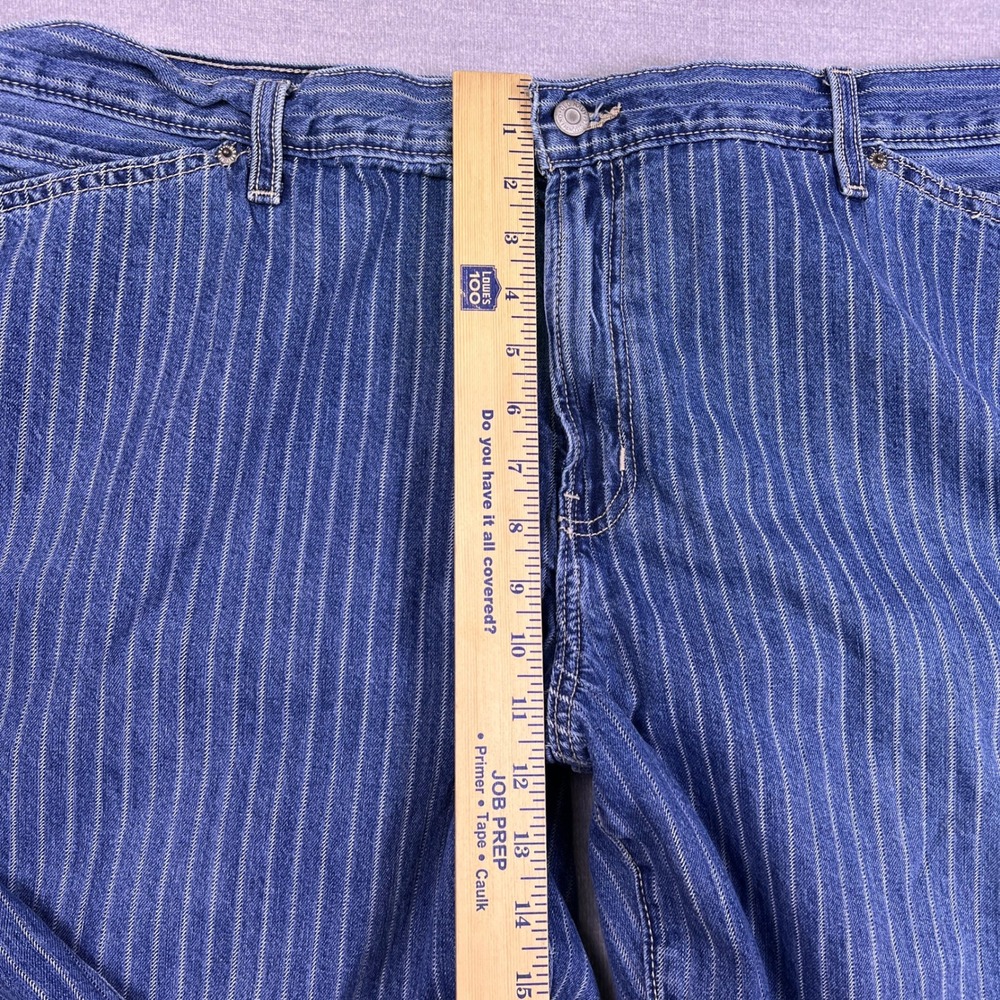 Old Navy Pinstripe Rigid O.G. Loose Denim Jeans Womens Size 22 Blue Cotton - Picture 7 of 12